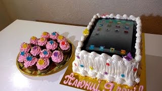 Как украсить торт сахарной картинкой ТОРТ ПЛАНШЕТ Как украсить капкейки