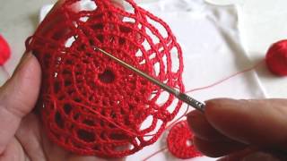 Мотив крючком паутинка. Motif crochet  web .