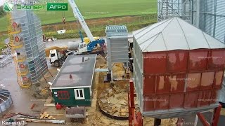 Установка зерносушилки VESTA-50 и Монтаж конусных силосов на элеваторе. Запись камеры наблюдения