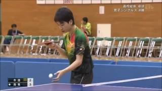 卓球 【高校総体・男子シングルス決勝】 木造vs高見 平成27年度 全国高校選抜卓球大会 (郡山総合体育館) 男子学校対抗 (準決勝戦) ファーストマッチ 沼村斉弥（野田学園/山口