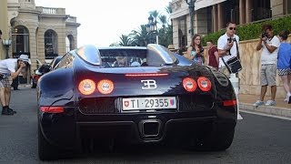 Bugatti Veyron 16.4 Start up and Cruising in Monaco! Deep W16 SOUNDS! (1080p Full HD)