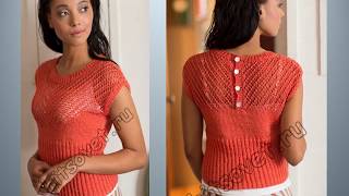 Летние блузы, кофточки, топы спицами со схемами. Вязание. Knitting \ Knitted \ Diy