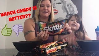 SKITTLE VS. STARBURST SWEET HEAT SPICY CANDY TASTE TEST CHALLENGE REVIEW!