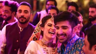 Aiman Khan and Muneeb butt Dancing Like Crazy at their Mehndi Event