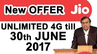 Reliance JIO will provide Free 4G Data till 30th June 2017 #DigitalIndia