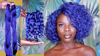 DIY CURLY CROCHET HAIR USING STRAIGHT BRAIDING HAIR  | Knotless/Multi-part Crochet Braids