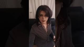 crossdresser in business skirt suit with satin blouse - Christina d´Yvon