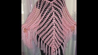 АЖУРНОЕ ПОНЧО. Вязание крючком. Мастер-класс. How to crochet openwork poncho. часть 1