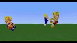 MINECRAFT ANIMACIÓN LUCHA VEGETA ,GOKU Y GOGETA VS BROLY