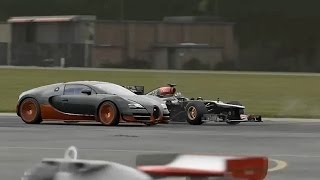 F1 Car vs Bugatti Veyron, LaFerrari, P1, and more! Top Gear Track