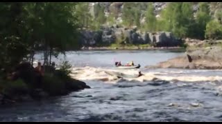 Река Чирка-Кемь. Прохождение порога Кривой на байдарке