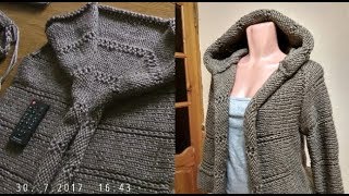 Дополняем вязанную куртку капюшоном