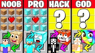 Minecraft Battle: HOW TO PLAY BLOCK CRAFTING CHALLENGE NOOB vs PRO vs HACKER vs GOD Funny Animation
