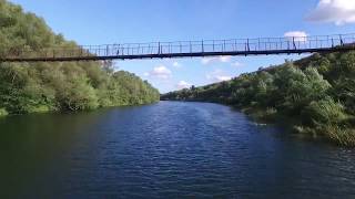 Подвесной мост  Волотово -  Черепянь, аэросъёмка