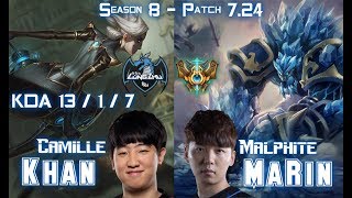LZ Khan CAMILLE vs MaRin MALPHITE Top - Patch 7.24 KR Ranked