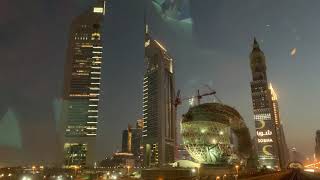 Путевые Заметки.Дубай,февраль 2019: ночной Dubai Downtown из вагона метро - тест видео iPhone XS Max