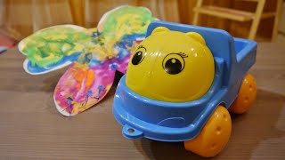 Грузовичок Кузя. Вместе рисуем бабочку. Видео для детей