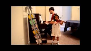 Suzuki Violin Book 2 Graduation Receital, 4 years old. Accompanied by Stephen Gosling.