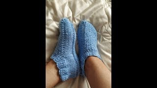 Низкие носочки -  следочки, вязание спицами