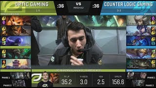 OPT (POE Ryze) VS CLG (Huhi Aurelion Sol) Highlights - 2018 NA LCS Spring W4D1