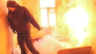 Взрыв газовой гранаты самодельной