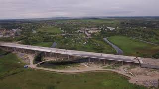 Строительство СПАД М-11 Москва - Санкт-Петербург (от Ям-Ижорского ш. до р. Ижора) август 2019