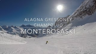 Sciare a Alagna Gressoney Champoluc - MONTEROSA SKI 2018 - 4K