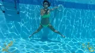 Maya Swimming Underwater on Holiday  Seychelles Indian Ocean