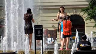 wetlook fountain - wetlook girl