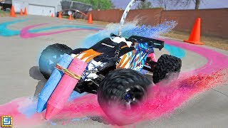 RC CAR GIANT SIDEWALK CHALK Experiment!!