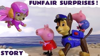 Paw Patrol Surprise Toys Mashems with Peppa Pig and Thomas The Train at the Funfair Skye and Chase