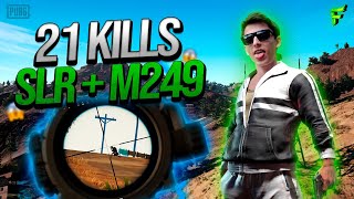 Rulando os inimigos de SLR + M249 | PUBG