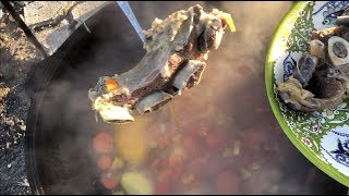 Узбекская шурпа на костре в казане, как приготовить, рецепт от Рината