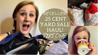 PART ONE A Weekend of .25 CENT Clothing! | Yard Sale Haul for Poshmark, Ebay & Etsy Online Reseller