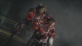 Resident Evil 2 Remake Playthrough - Underground Facility Boss Fight (Leon Hardcore)