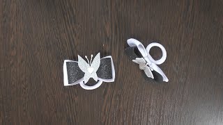 Бантики из глиттерного фоамирана и лент МК/Hand мade/DIY/ Kanzashi