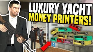 LUXURY YACHT FILLED WITH MONEY PRINTERS - Gmod DarkRP | Making Thousands!