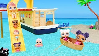 Las Muñecas LOL SURPRISE y sus Hermanitas Bebé Vacaciones Barco Crucero con Piscina - Cat Juguetes