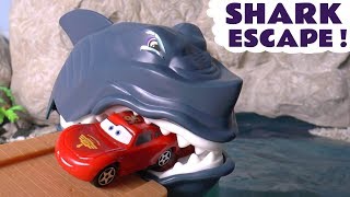 Disney Cars Toys McQueen Cars Shark Escape Racing with Hot Wheels and funny Funlings for kids TT4U