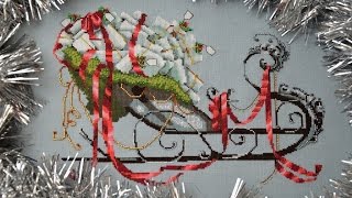 50 Готовая вышивка Сани Санты от Nora Corbett Santa's Sleigh