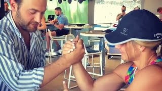 Crossfit muscle girl Nikole Larae Shrigley mixed armwrestling