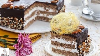 Рецепты тортов дома.Ореховый торт с белковым кремом