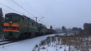 Тепловоз 2ТЭ116-177 с грузовым поездом
