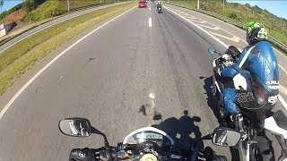 FABINHO DA HORNET - FAZENDO NOVAS AMIZADES E ACELERANDO NO MEIO DO ROLE COM BMW S1000RR E SRAD 750