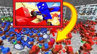 СИНЯЯ АРМИЯ ТЕРОСЕРА ПРОТИВ КРАСНОЙ АРМИИ ДЕМАСТЕРА! БИТВА ГЛИНЯНЫХ АРМИЙ! Minecraft Clay Soldier