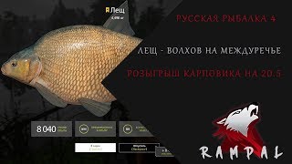 Русская Рыбалка 4! Волхов -  Лещ! Розыгрыш Карповика!