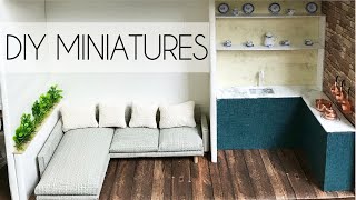 DIY miniature Dollhouse (easy craft) - bedroom, living room, kitchen, bathroom