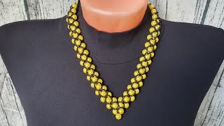 Beaded necklace/Necklace/Necklace corner/Колье из бусин и бисера/Колье своими руками/Как сделать