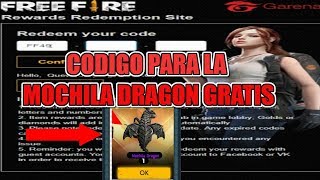 NUEVO CODIGO PARA OBTENER LA  MOCHILA DRAGON TOTALMENTE GRATIS GARENA FREE FIRE