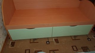 Кровать с выдвижными ящиками, фасады мдф